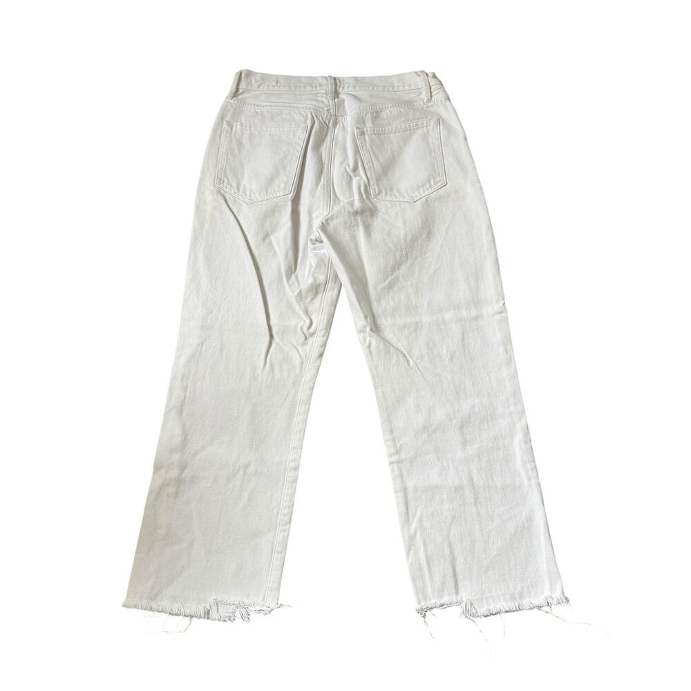 FRAME Le Hollywood Crop Jean Blanc Rips White - Picture 3 of 11